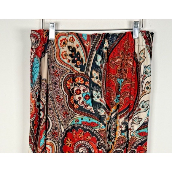 Vintage ICE Midi‎ Skirt Large Long 90s Y2K Floral Paisley Peasant Boho Stretch - Picture 5 of 8